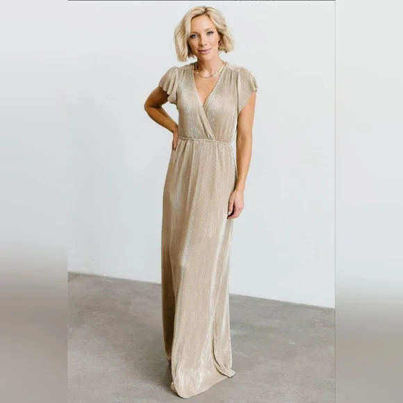 green emerald velvet dress Baltic Born Womens Artemis Velvet Maxi Dress | Dark Gold main image 0